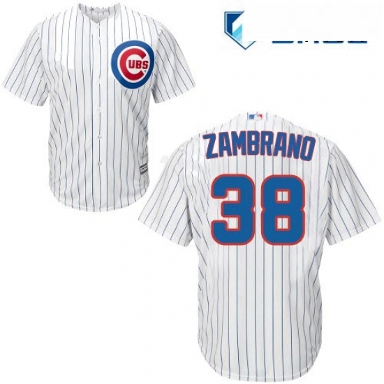 Mens Majestic Chicago Cubs 38 Carlos Zambrano Replica White Home Cool Base MLB Jersey Mens Majestic Chicago Cubs 38 Carlos Zambrano Replica White Home Cool Base MLB Jersey