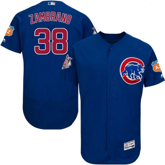 Mens Majestic Chicago Cubs 38 Carlos Zambrano Royal Blue Alternate Flex Base Authentic Collection MLB Jersey Mens Majestic Chicago Cubs 38 Carlos Zambrano Royal Blue Alternate Flex Base Authentic Collection MLB Jersey
