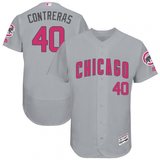 Mens Majestic Chicago Cubs 40 Willson Contreras Grey Mothers Day Flexbase Authentic Collection MLB Jersey Mens Majestic Chicago Cubs 40 Willson Contreras Grey Mothers Day Flexbase Authentic Collection MLB Jersey