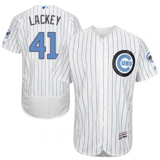 Mens Majestic Chicago Cubs 41 John Lackey Authentic White 2016 Fathers Day Fashion Flex Base MLB Jersey Mens Majestic Chicago Cubs 41 John Lackey Authentic White 2016 Fathers Day Fashion Flex Base MLB Jersey