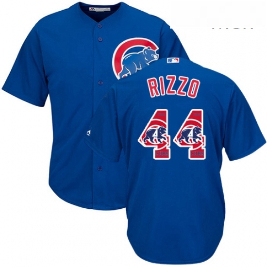 Mens Majestic Chicago Cubs 44 Anthony Rizzo Authentic Royal Blue Team Logo Fashion Cool Base MLB Jersey Mens Majestic Chicago Cubs 44 Anthony Rizzo Authentic Royal Blue Team Logo Fashion Cool Base MLB Jersey