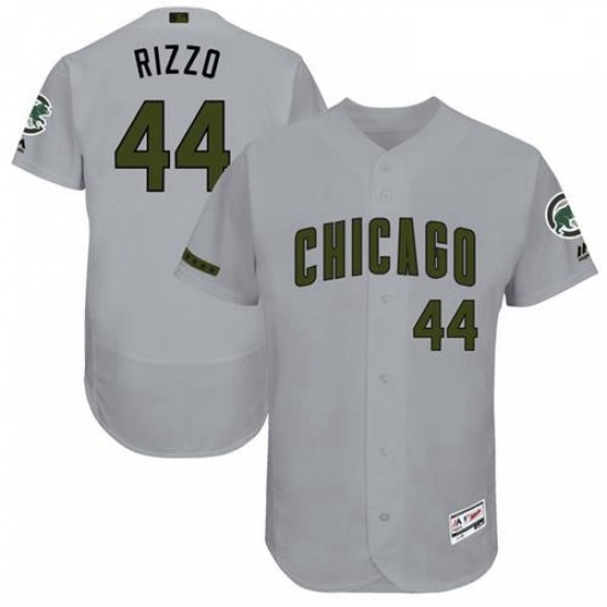 Mens Majestic Chicago Cubs 44 Anthony Rizzo Grey Memorial Day Authentic Collection Flex Base MLB Jersey Mens Majestic Chicago Cubs 44 Anthony Rizzo Grey Memorial Day Authentic Collection Flex Base MLB Jersey