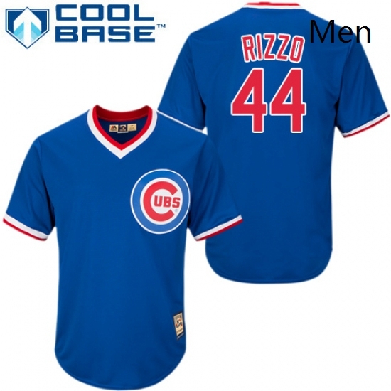 Mens Majestic Chicago Cubs 44 Anthony Rizzo Replica Royal Blue Cooperstown MLB Jersey Mens Majestic Chicago Cubs 44 Anthony Rizzo Replica Royal Blue Cooperstown MLB Jersey