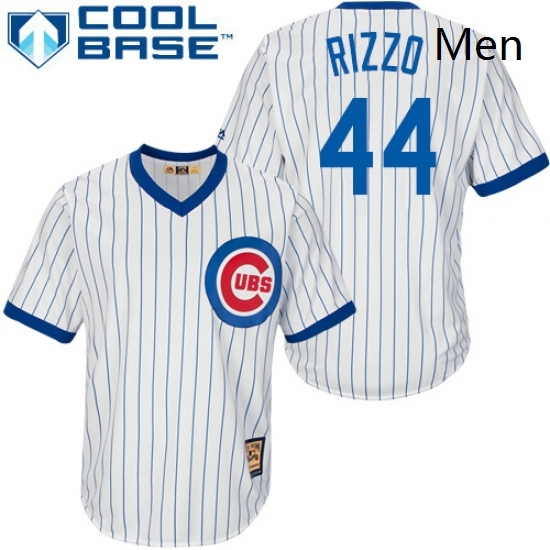 Mens Majestic Chicago Cubs 44 Anthony Rizzo Replica White Home Cooperstown MLB Jersey Mens Majestic Chicago Cubs 44 Anthony Rizzo Replica White Home Cooperstown MLB Jersey