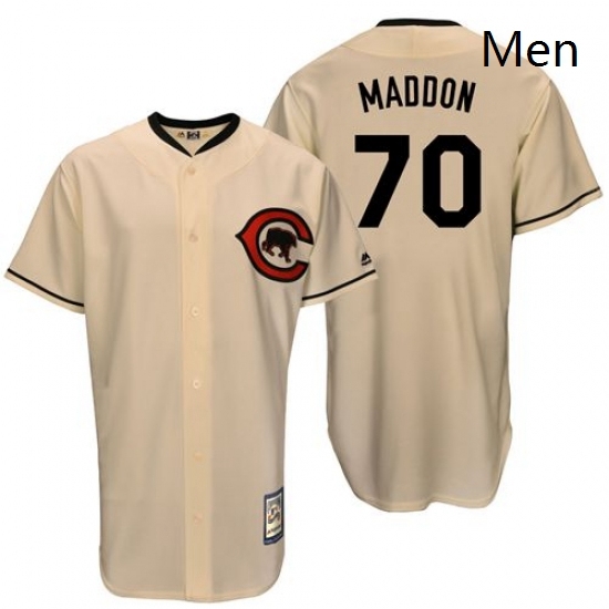Mens Majestic Chicago Cubs 70 Joe Maddon Authentic Cream Cooperstown Throwback MLB Jersey Mens Majestic Chicago Cubs 70 Joe Maddon Authentic Cream Cooperstown Throwback MLB Jersey