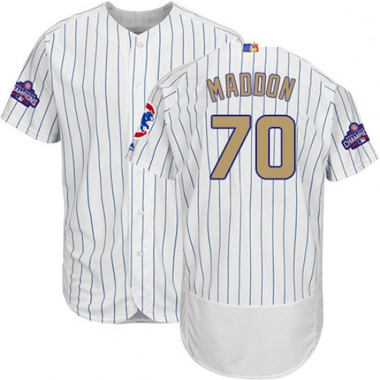 Mens Majestic Chicago Cubs 70 Joe Maddon Authentic White 2017 Gold Program Flex Base MLB Jersey Mens Majestic Chicago Cubs 70 Joe Maddon Authentic White 2017 Gold Program Flex Base MLB Jersey