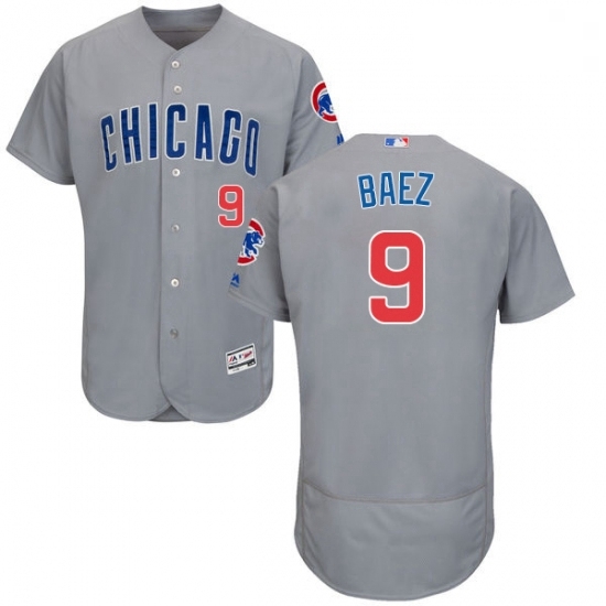 Mens Majestic Chicago Cubs 9 Javier Baez Grey Road Flex Base Authentic Collection MLB Jersey Mens Majestic Chicago Cubs 9 Javier Baez Grey Road Flex Base Authentic Collection MLB Jersey