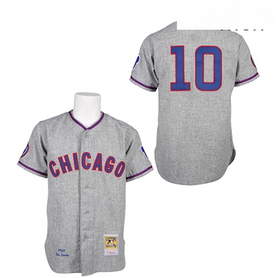 Mens Mitchell and Ness 1968 Chicago Cubs 10 Ron Santo Authentic Grey Throwback MLB Jersey Mens Mitchell and Ness 1968 Chicago Cubs 10 Ron Santo Authentic Grey Throwback MLB Jersey