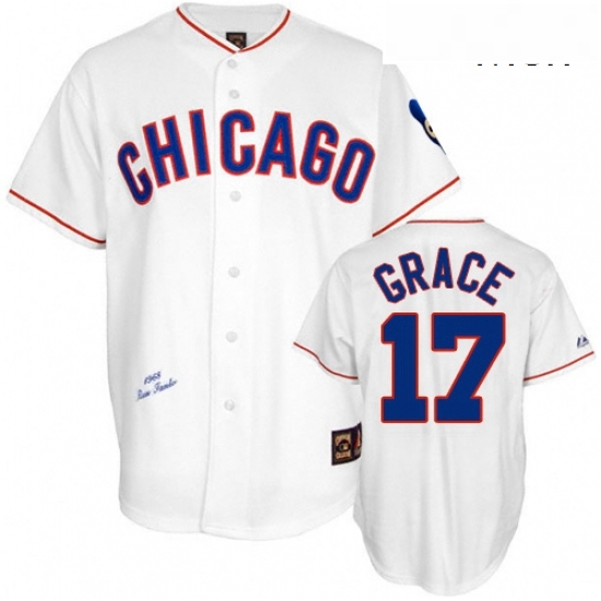 Mens Mitchell and Ness Chicago Cubs 17 Mark Grace Replica White 1988 Throwback MLB Jersey Mens Mitchell and Ness Chicago Cubs 17 Mark Grace Replica White 1988 Throwback MLB Jersey