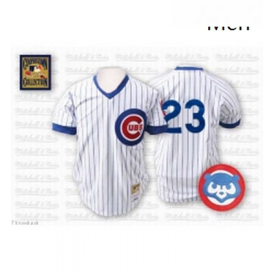 Mens Mitchell and Ness Chicago Cubs 23 Ryne Sandberg Authentic White Throwback MLB Jersey Mens Mitchell and Ness Chicago Cubs 23 Ryne Sandberg Authentic White Throwback MLB Jersey