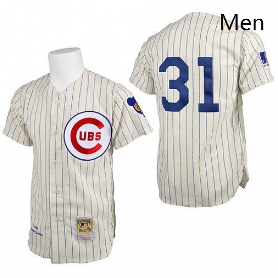 Mens Mitchell and Ness Chicago Cubs 31 Greg Maddux Replica Cream 1969 Throwback MLB Jersey Mens Mitchell and Ness Chicago Cubs 31 Greg Maddux Replica Cream 1969 Throwback MLB Jersey