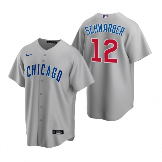 Mens Nike Chicago Cubs 12 Kyle Schwarber Gray Road Stitched Baseball Jerse Mens Nike Chicago Cubs 12 Kyle Schwarber Gray Road Stitched Baseball Jerse
