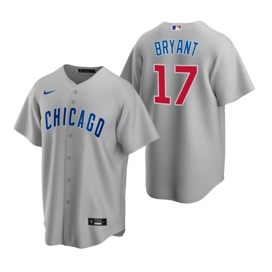 Mens Nike Chicago Cubs 17 Kris Bryant Gray Road Stitched Baseball Jerse Mens Nike Chicago Cubs 17 Kris Bryant Gray Road Stitched Baseball Jerse