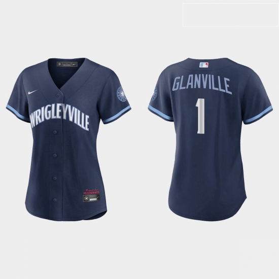 Chicago Cubs 1 Doug Glanville Women Nike 2021 City Connect Navy MLB Jersey Chicago Cubs 1 Doug Glanville Women Nike 2021 City Connect Navy MLB Jersey