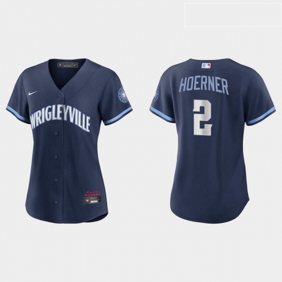 Chicago Cubs 2 Nico Hoerner Women Nike 2021 City Connect Navy MLB Jersey Chicago Cubs 2 Nico Hoerner Women Nike 2021 City Connect Navy MLB Jersey