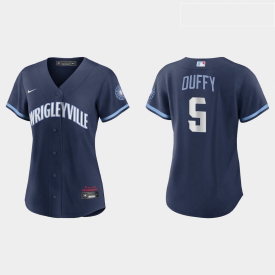 Chicago Cubs 5 Matt Duffy Women Nike 2021 City Connect Navy MLB Jersey Chicago Cubs 5 Matt Duffy Women Nike 2021 City Connect Navy MLB Jersey