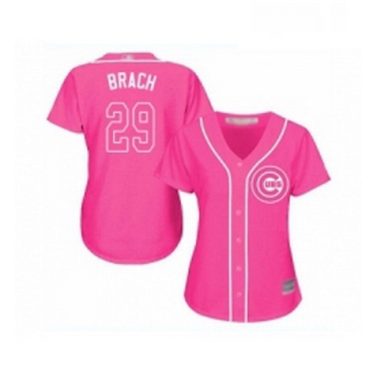 Womens Chicago Cubs 29 Brad Brach Authentic Pink Fashion Baseball Jersey Womens Chicago Cubs 29 Brad Brach Authentic Pink Fashion Baseball Jersey