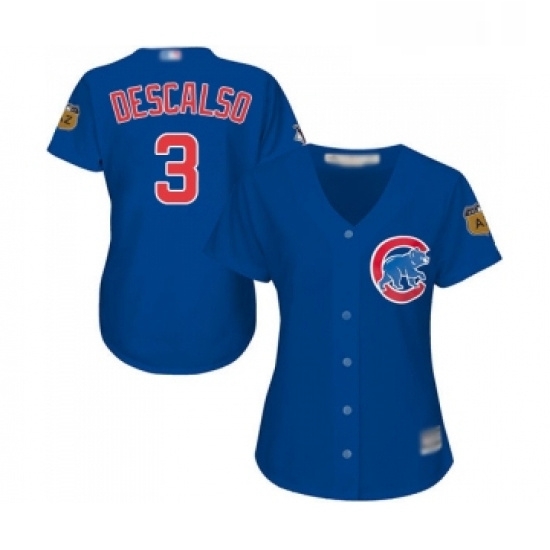 Womens Chicago Cubs 3 Daniel Descalso Authentic Royal Blue Alternate Baseball Jersey Womens Chicago Cubs 3 Daniel Descalso Authentic Royal Blue Alternate Baseball Jersey