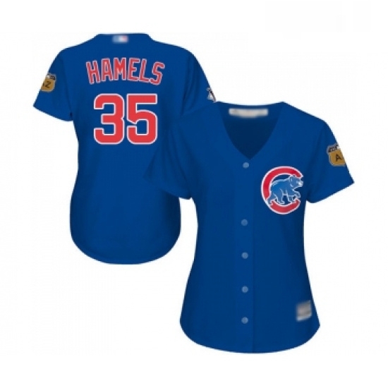 Womens Chicago Cubs 35 Cole Hamels Authentic Royal Blue Alternate Baseball Jersey Womens Chicago Cubs 35 Cole Hamels Authentic Royal Blue Alternate Baseball Jersey