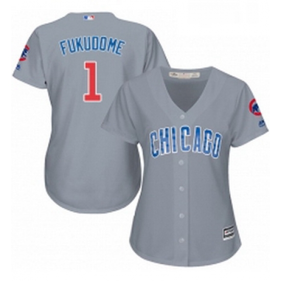 Womens Majestic Chicago Cubs 1 Kosuke Fukudome Authentic Grey Road MLB Jersey Womens Majestic Chicago Cubs 1 Kosuke Fukudome Authentic Grey Road MLB Jersey