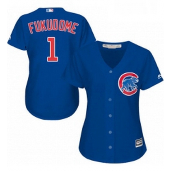 Womens Majestic Chicago Cubs 1 Kosuke Fukudome Authentic Royal Blue Alternate MLB Jersey Womens Majestic Chicago Cubs 1 Kosuke Fukudome Authentic Royal Blue Alternate MLB Jersey