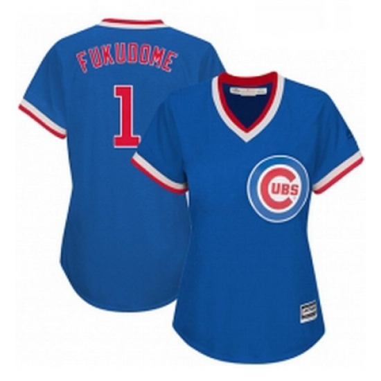 Womens Majestic Chicago Cubs 1 Kosuke Fukudome Authentic Royal Blue Cooperstown MLB Jersey Womens Majestic Chicago Cubs 1 Kosuke Fukudome Authentic Royal Blue Cooperstown MLB Jersey
