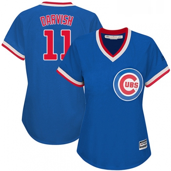 Womens Majestic Chicago Cubs 11 Yu Darvish Replica Royal Blue Cooperstown MLB Jersey Womens Majestic Chicago Cubs 11 Yu Darvish Replica Royal Blue Cooperstown MLB Jersey