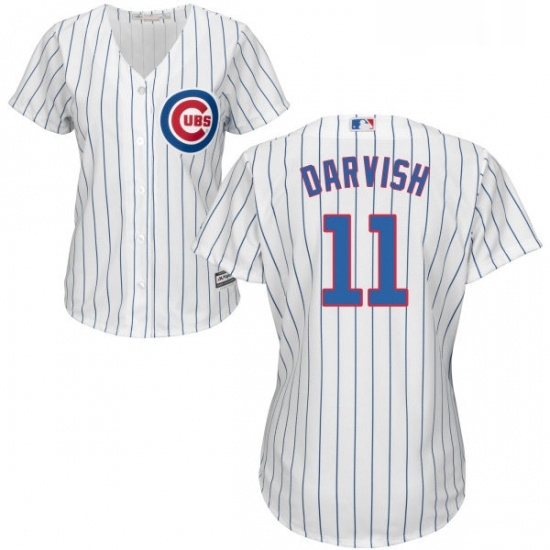 Womens Majestic Chicago Cubs 11 Yu Darvish Replica White Home Cool Base MLB Jersey Womens Majestic Chicago Cubs 11 Yu Darvish Replica White Home Cool Base MLB Jersey