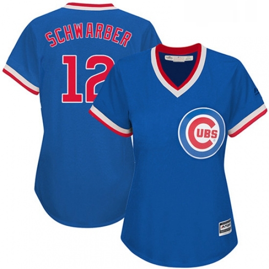 Womens Majestic Chicago Cubs 12 Kyle Schwarber Authentic Royal Blue Cooperstown MLB Jersey Womens Majestic Chicago Cubs 12 Kyle Schwarber Authentic Royal Blue Cooperstown MLB Jersey