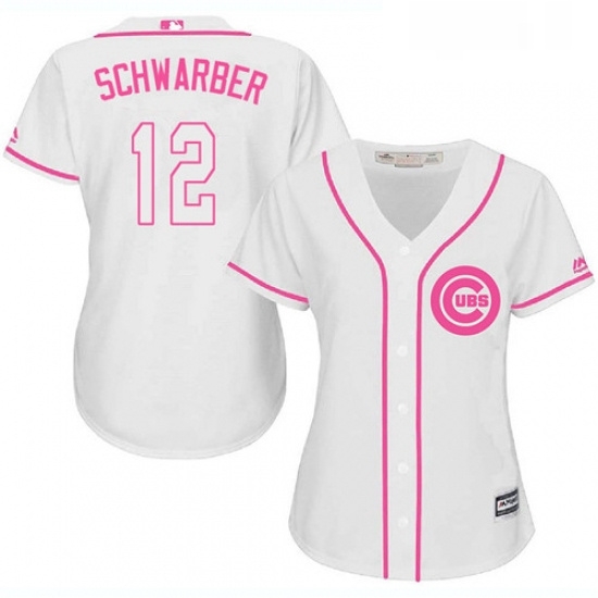 Womens Majestic Chicago Cubs 12 Kyle Schwarber Authentic White Fashion MLB Jersey Womens Majestic Chicago Cubs 12 Kyle Schwarber Authentic White Fashion MLB Jersey