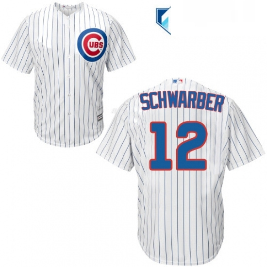 Womens Majestic Chicago Cubs 12 Kyle Schwarber Authentic WhiteBlue Strip MLB Jersey Womens Majestic Chicago Cubs 12 Kyle Schwarber Authentic WhiteBlue Strip MLB Jersey