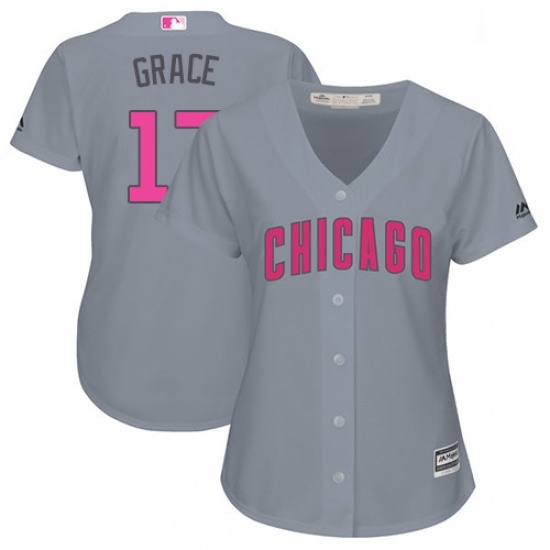 Womens Majestic Chicago Cubs 17 Mark Grace Authentic Grey Mothers Day Cool Base MLB Jersey Womens Majestic Chicago Cubs 17 Mark Grace Authentic Grey Mothers Day Cool Base MLB Jersey