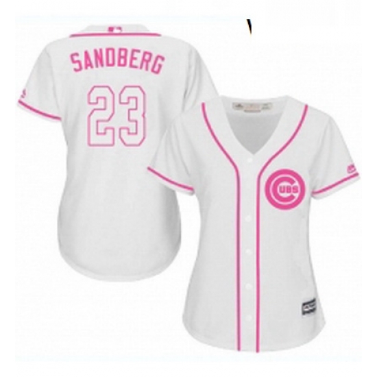 Womens Majestic Chicago Cubs 23 Ryne Sandberg Authentic White Fashion MLB Jersey Womens Majestic Chicago Cubs 23 Ryne Sandberg Authentic White Fashion MLB Jersey