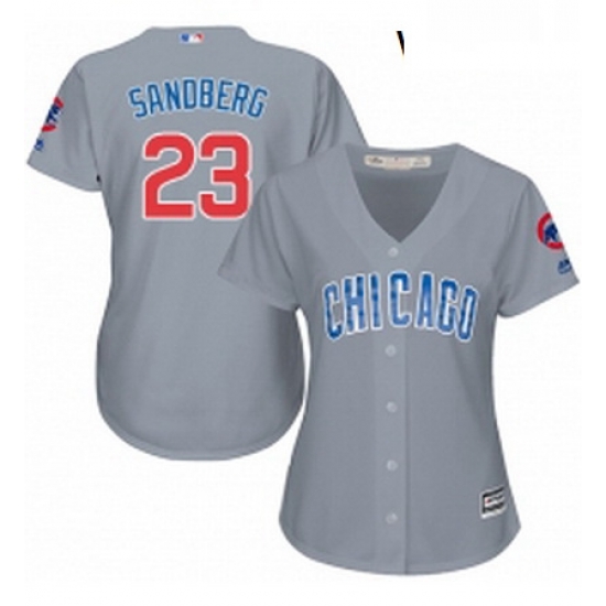 Womens Majestic Chicago Cubs 23 Ryne Sandberg Replica Grey Road MLB Jersey Womens Majestic Chicago Cubs 23 Ryne Sandberg Replica Grey Road MLB Jersey