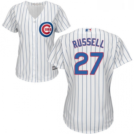 Womens Majestic Chicago Cubs 27 Addison Russell Replica White Home Cool Base MLB Jersey Womens Majestic Chicago Cubs 27 Addison Russell Replica White Home Cool Base MLB Jersey