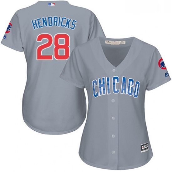 Womens Majestic Chicago Cubs 28 Kyle Hendricks Authentic Grey Road MLB Jersey Womens Majestic Chicago Cubs 28 Kyle Hendricks Authentic Grey Road MLB Jersey