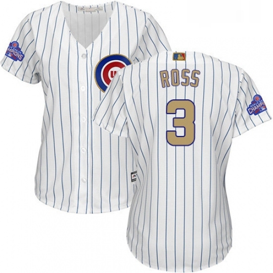 Womens Majestic Chicago Cubs 3 David Ross Authentic White 2017 Gold Program MLB Jersey Womens Majestic Chicago Cubs 3 David Ross Authentic White 2017 Gold Program MLB Jersey