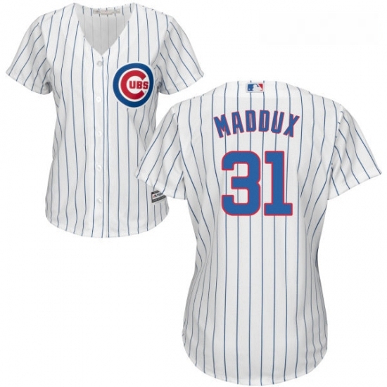 Womens Majestic Chicago Cubs 31 Greg Maddux Authentic White Home Cool Base MLB Jersey Womens Majestic Chicago Cubs 31 Greg Maddux Authentic White Home Cool Base MLB Jersey