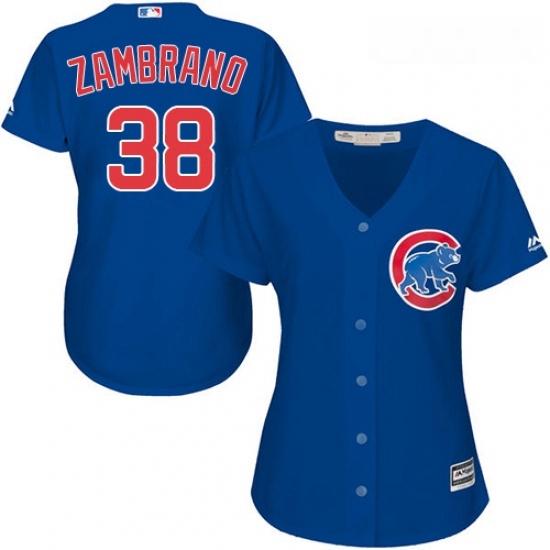 Womens Majestic Chicago Cubs 38 Carlos Zambrano Replica Royal Blue Alternate MLB Jersey Womens Majestic Chicago Cubs 38 Carlos Zambrano Replica Royal Blue Alternate MLB Jersey