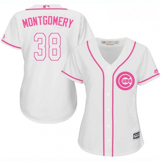 Womens Majestic Chicago Cubs 38 Mike Montgomery Authentic White Fashion MLB Jersey Womens Majestic Chicago Cubs 38 Mike Montgomery Authentic White Fashion MLB Jersey