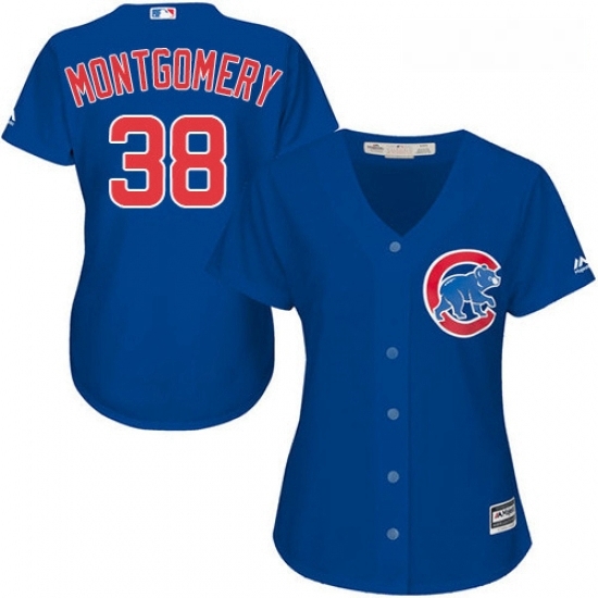 Womens Majestic Chicago Cubs 38 Mike Montgomery Replica Royal Blue Alternate MLB Jersey Womens Majestic Chicago Cubs 38 Mike Montgomery Replica Royal Blue Alternate MLB Jersey