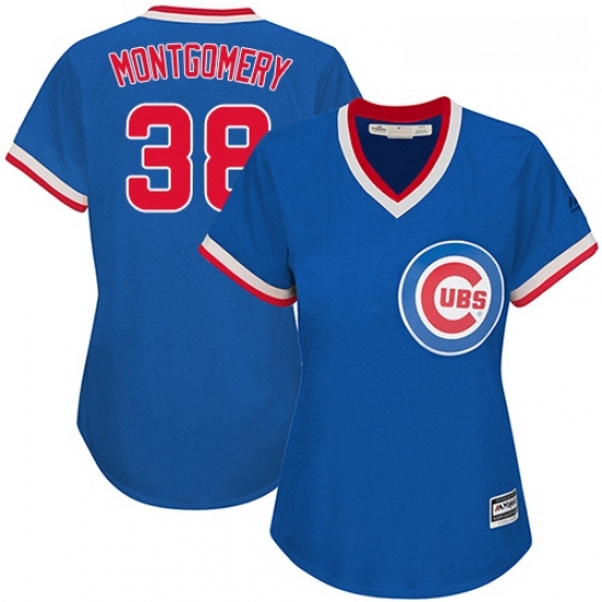 Womens Majestic Chicago Cubs 38 Mike Montgomery Replica Royal Blue Cooperstown MLB Jersey Womens Majestic Chicago Cubs 38 Mike Montgomery Replica Royal Blue Cooperstown MLB Jersey