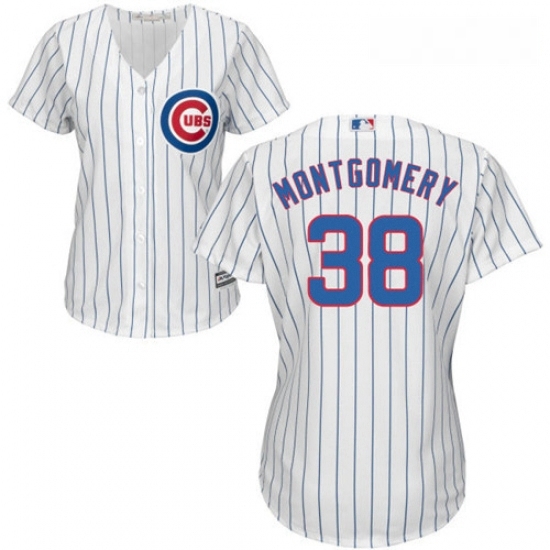 Womens Majestic Chicago Cubs 38 Mike Montgomery Replica White Home Cool Base MLB Jersey Womens Majestic Chicago Cubs 38 Mike Montgomery Replica White Home Cool Base MLB Jersey