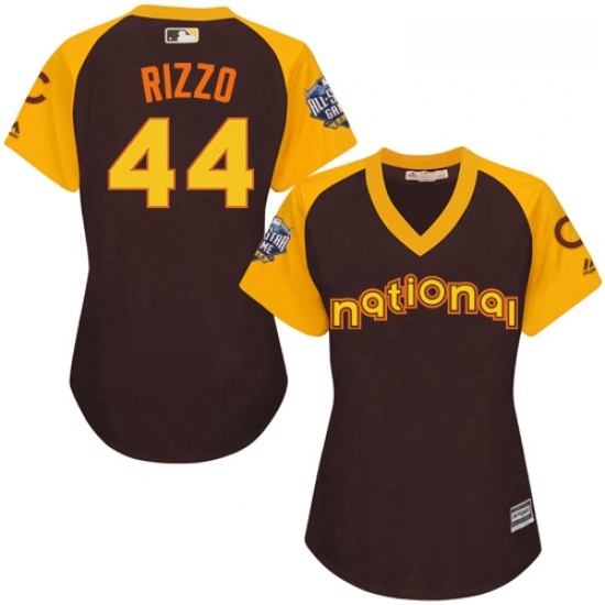 Womens Majestic Chicago Cubs 44 Anthony Rizzo Authentic Brown 2016 All Star National League BP Cool Base MLB Jersey Womens Majestic Chicago Cubs 44 Anthony Rizzo Authentic Brown 2016 All Star National League BP Cool Base MLB Jersey