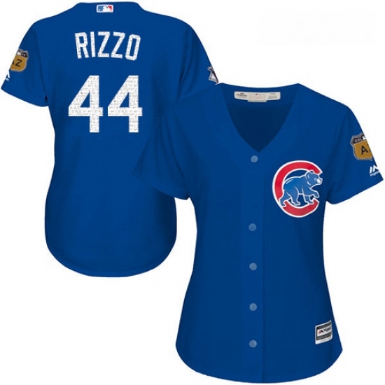 Womens Majestic Chicago Cubs 44 Anthony Rizzo Authentic Royal Blue 2017 Spring Training Cool Base MLB Jersey Womens Majestic Chicago Cubs 44 Anthony Rizzo Authentic Royal Blue 2017 Spring Training Cool Base MLB Jersey