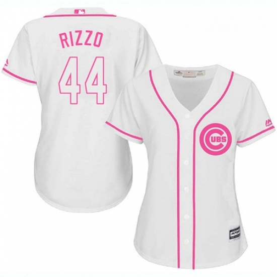 Womens Majestic Chicago Cubs 44 Anthony Rizzo Authentic White Fashion MLB Jersey Womens Majestic Chicago Cubs 44 Anthony Rizzo Authentic White Fashion MLB Jersey