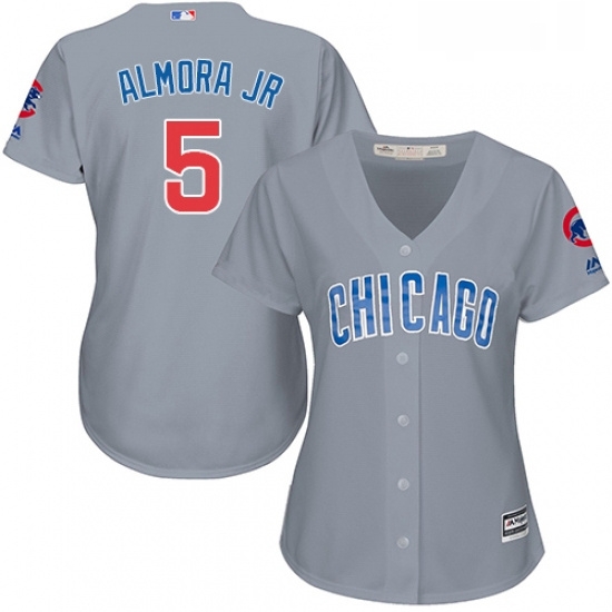 Womens Majestic Chicago Cubs 5 Albert Almora Jr Authentic Grey Road MLB Jersey Womens Majestic Chicago Cubs 5 Albert Almora Jr Authentic Grey Road MLB Jersey