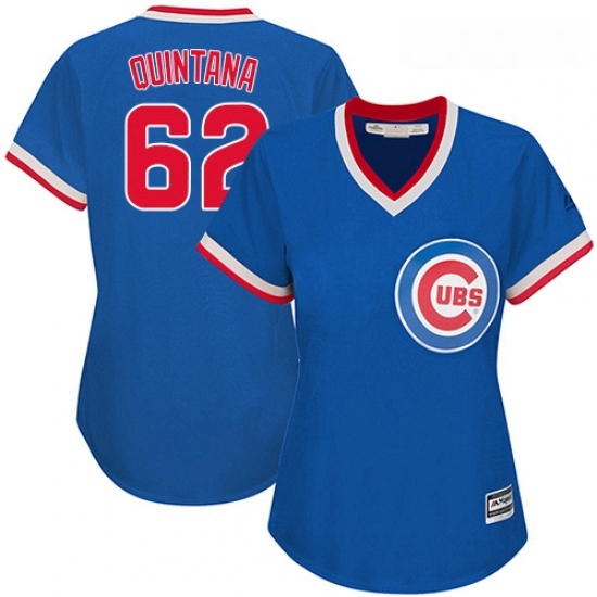 Womens Majestic Chicago Cubs 62 Jose Quintana Replica Royal Blue Cooperstown MLB Jersey Womens Majestic Chicago Cubs 62 Jose Quintana Replica Royal Blue Cooperstown MLB Jersey