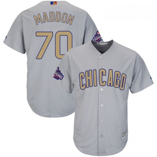 Womens Majestic Chicago Cubs 70 Joe Maddon Authentic Gray 2017 Gold Champion MLB Jersey Womens Majestic Chicago Cubs 70 Joe Maddon Authentic Gray 2017 Gold Champion MLB Jersey