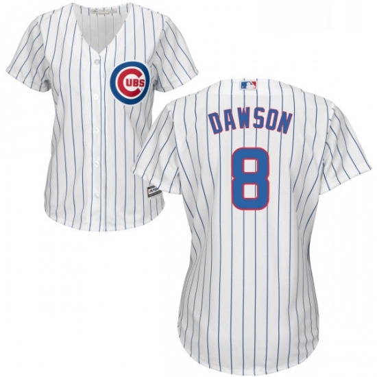 Womens Majestic Chicago Cubs 8 Andre Dawson Replica White Home Cool Base MLB Jersey Womens Majestic Chicago Cubs 8 Andre Dawson Replica White Home Cool Base MLB Jersey
